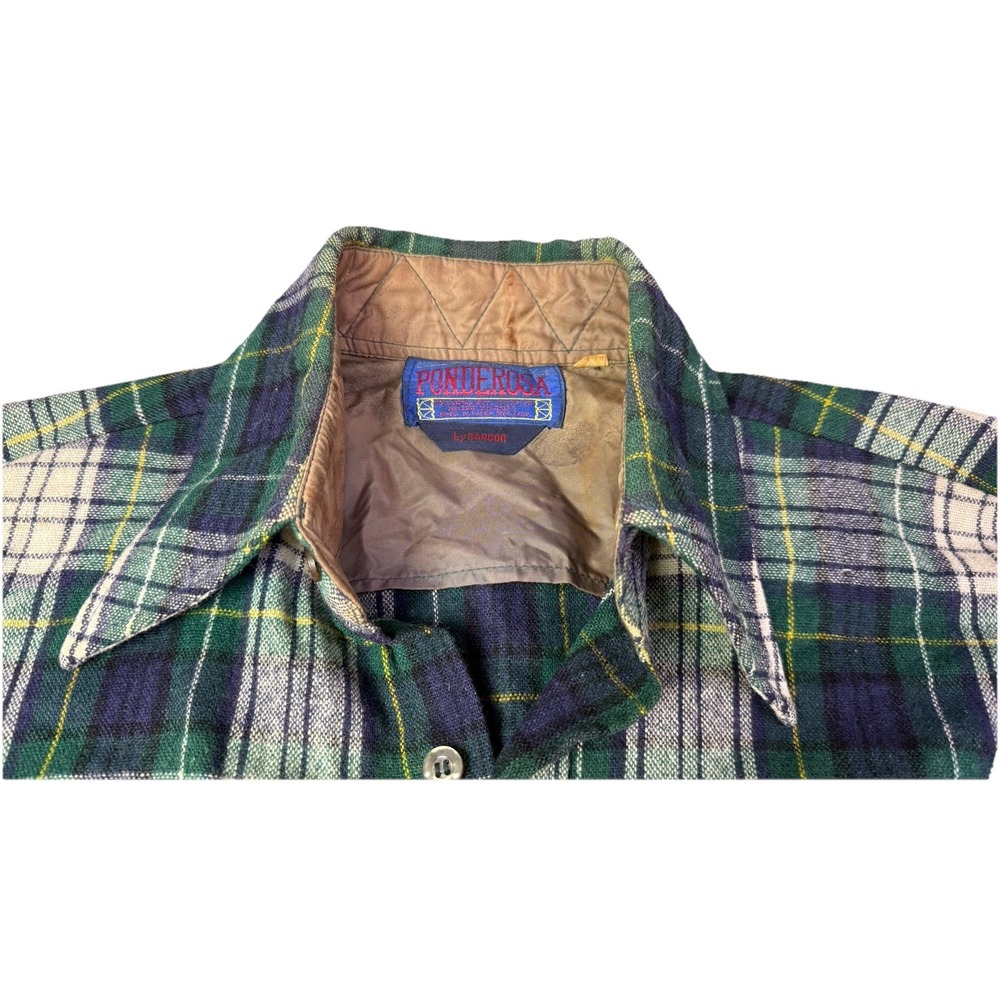 Ponderosa By Bardon Men's Small Flannel Shirt Long Sleeve Wool Vintage 3b4 - Picture 3 of 12